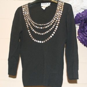 Nice Black Sweater with Button Detail